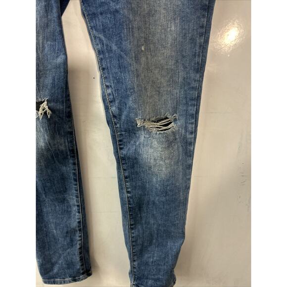 Levis Women's 13 Blue Denizen Ankle Skinny Stretch Low Rise Med Wash Grunge‎ - Picture 4 of 13